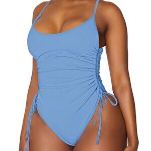 NEW Women's Ruched High Cut One Piece Swimsuit Tummy Control   SMALL New